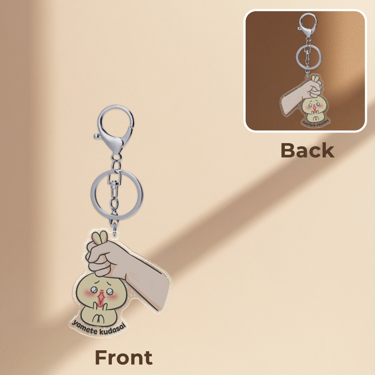 Usagi Yamete Acrylic Epoxy Keychain