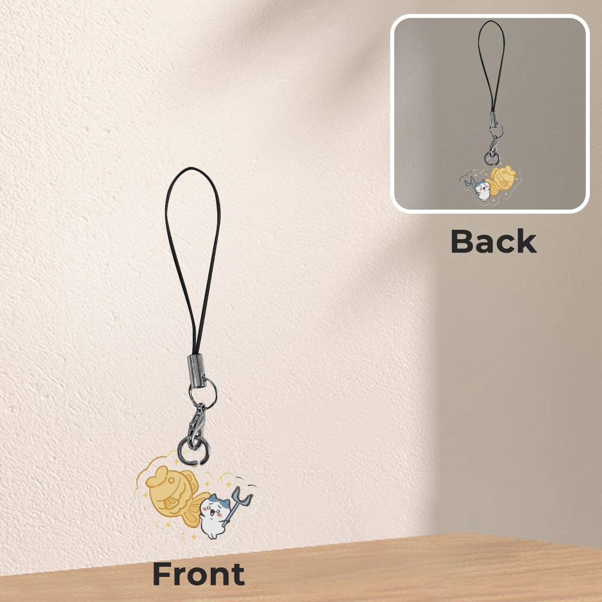Hachiware Taiyaki Phone Charm