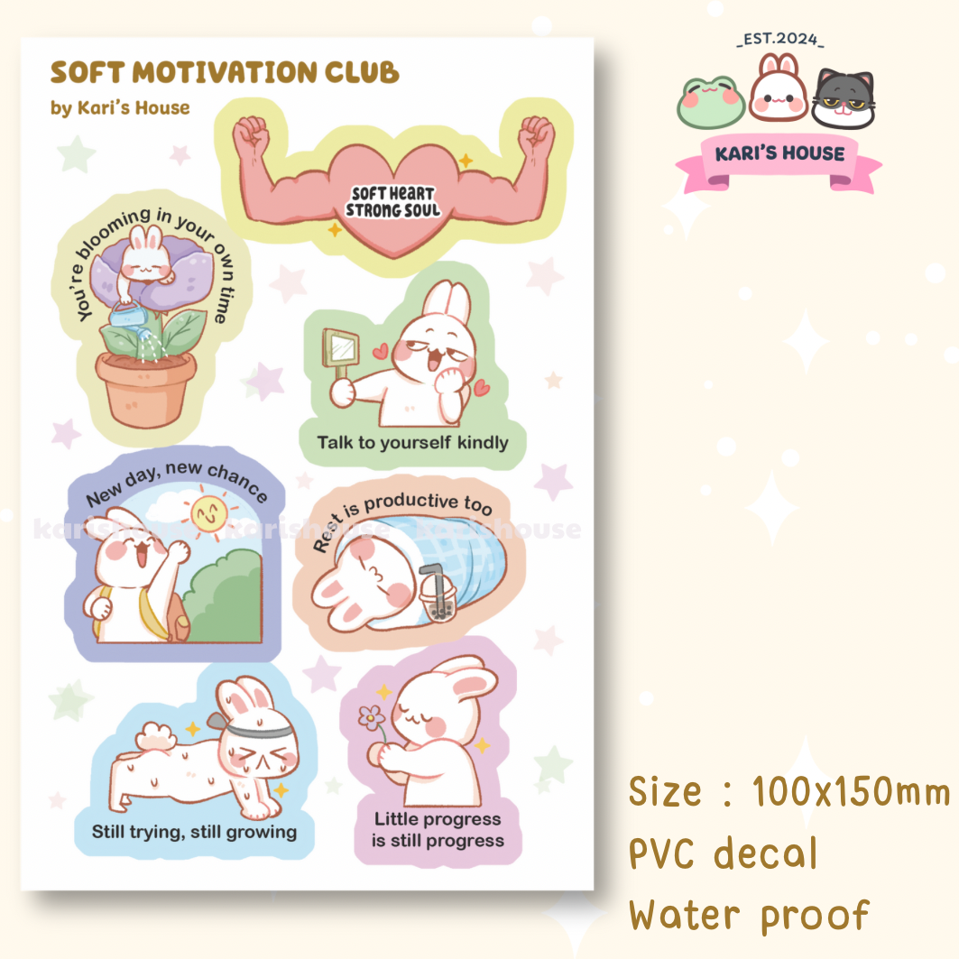 Soft Motivation Club Sticker Sheet