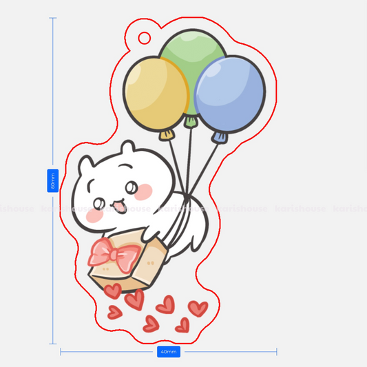 Chiikawa Balloon Acrylic Epoxy Keychain