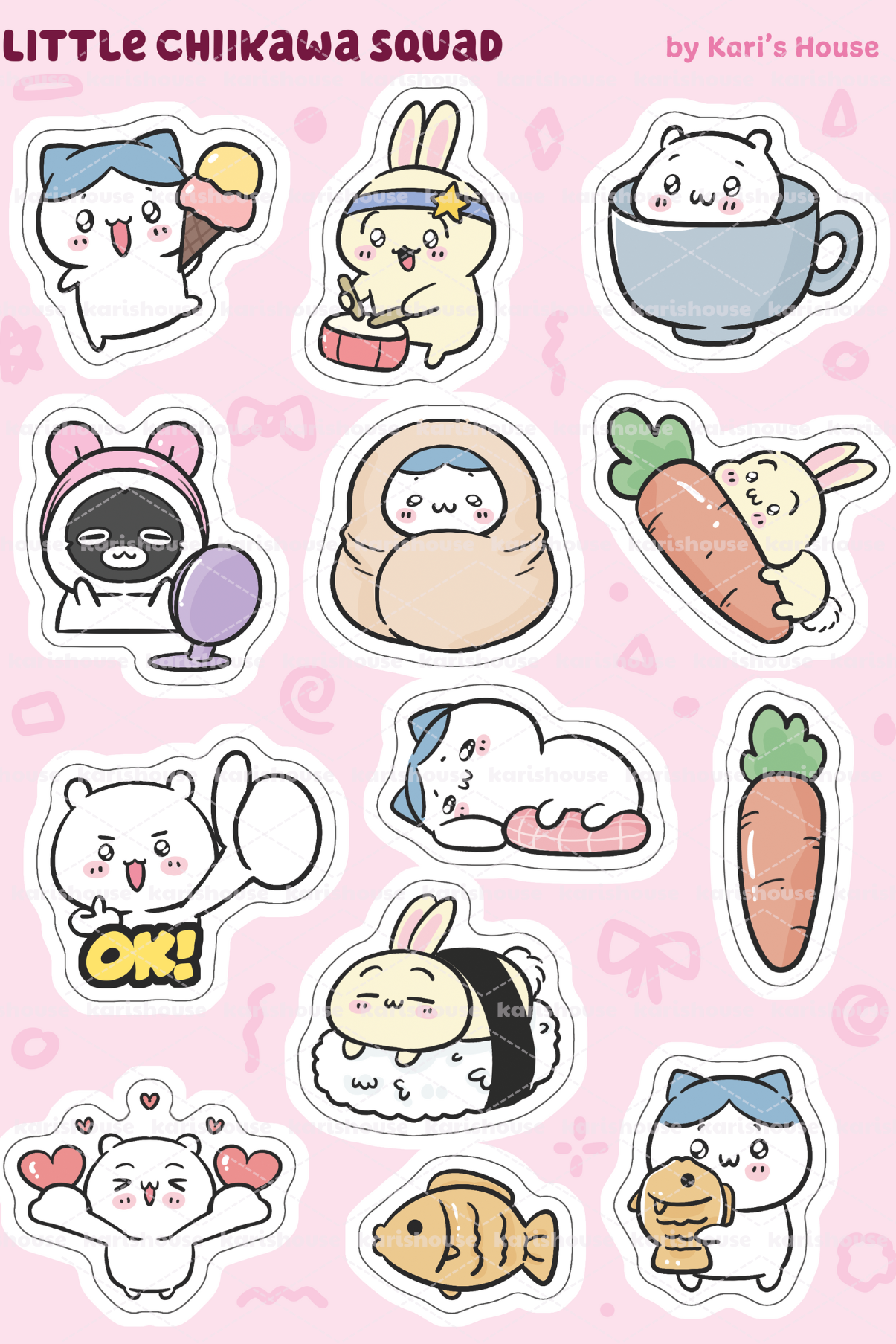 Little Chiikawa Squad Sticker Sheet
