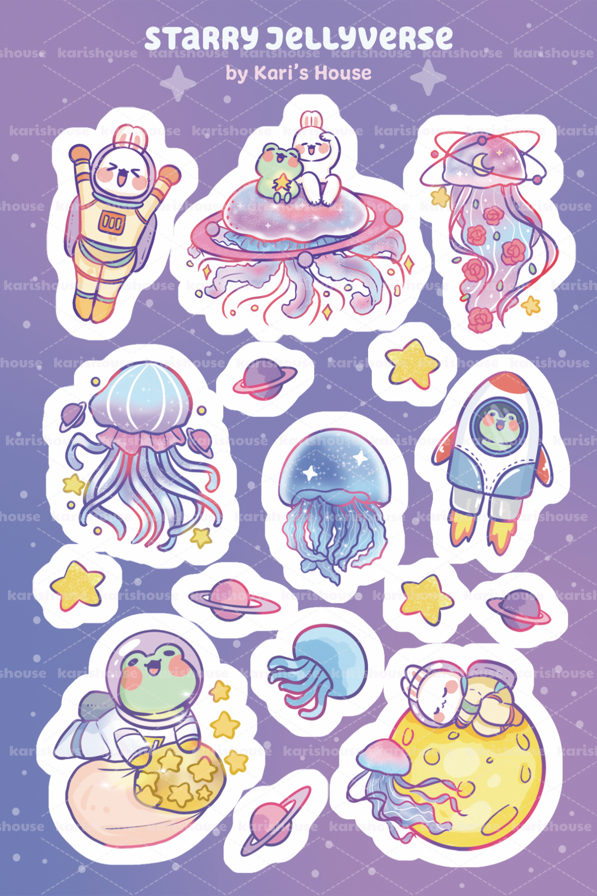Starry Jellyverse Sticker Sheet