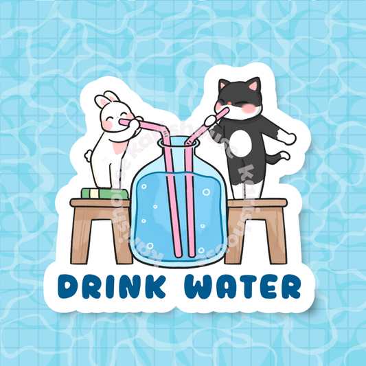 Drink Water Sticker Die Cut