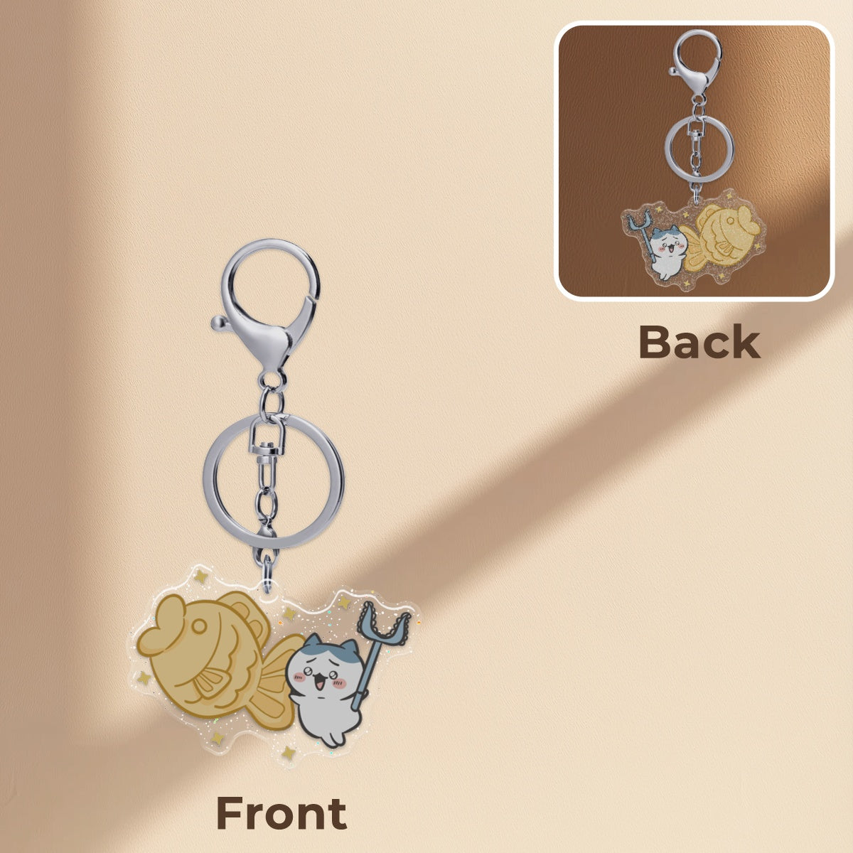 Hachiware Taiyaki Acrylic Epoxy Keychain