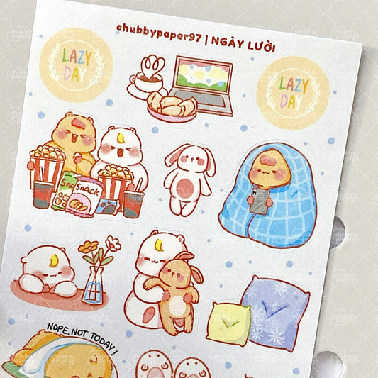 Lazy Day Sticker Sheet - Chubby