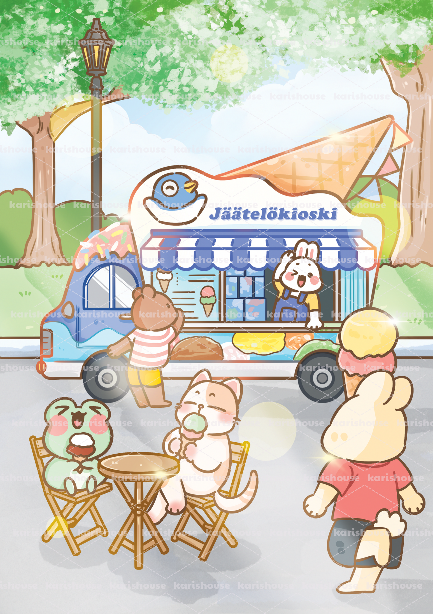 Ice Cream Truck Postcard