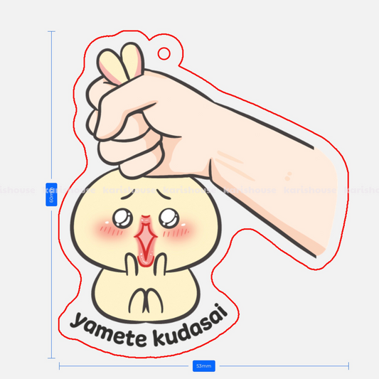 Usagi Yamete Acrylic Epoxy Keychain