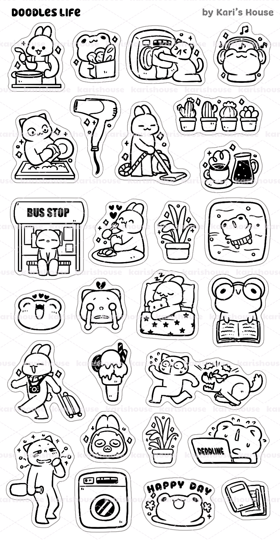 Doodles Life Sticker Sheet
