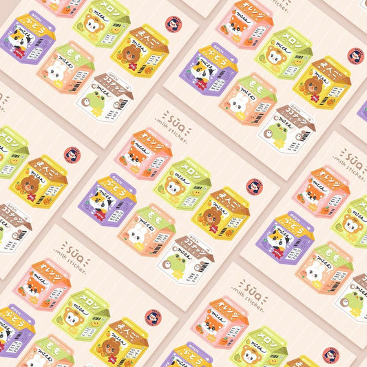Milk Sticker Sheet - Bee Dee Studio