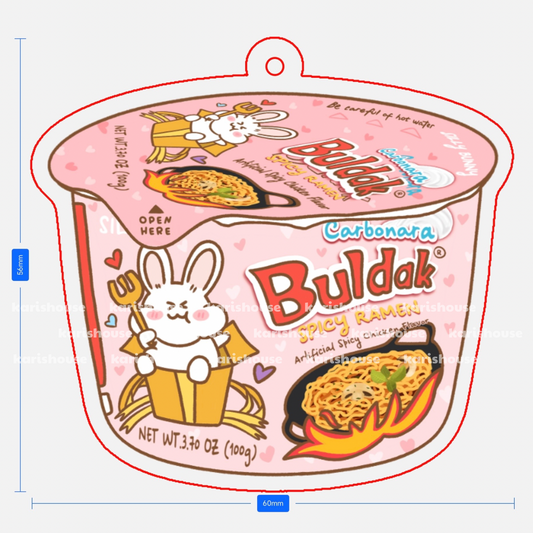 Pink Buldak Acrylic Epoxy Keychain