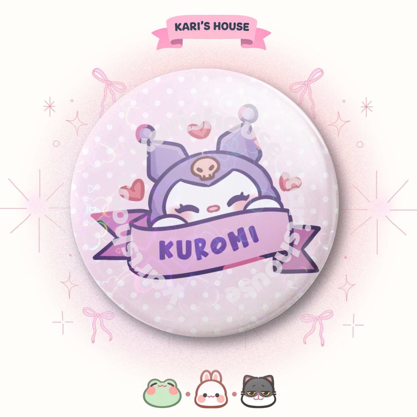 Kuromi Name Tag Badge/Button Pin