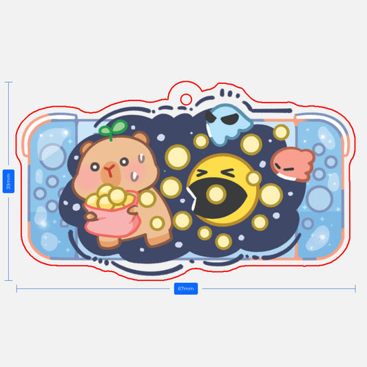 Capybara Nintendo Acrylic Epoxy Keychain