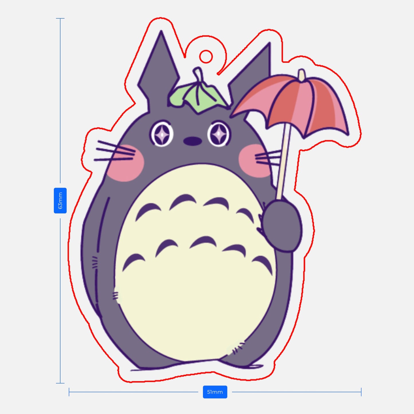 Totoro Umbrella Acrylic Keychain