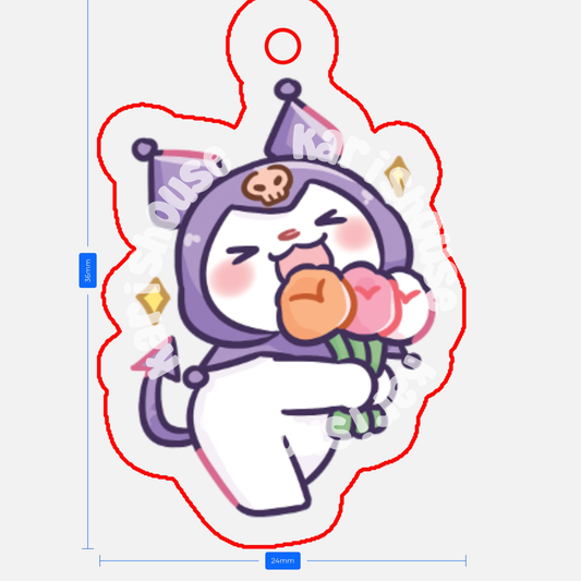 Flowers Kuromi Phone Charm