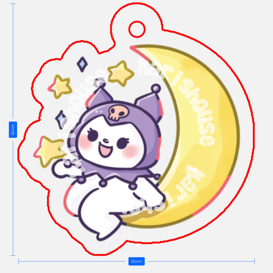 Moon Kuromi Phone Charm