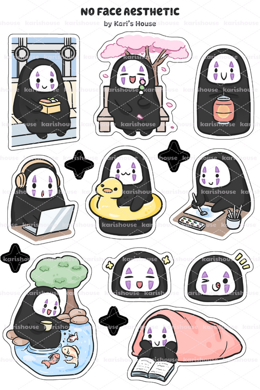 No Face Aesthetic Sticker Sheet