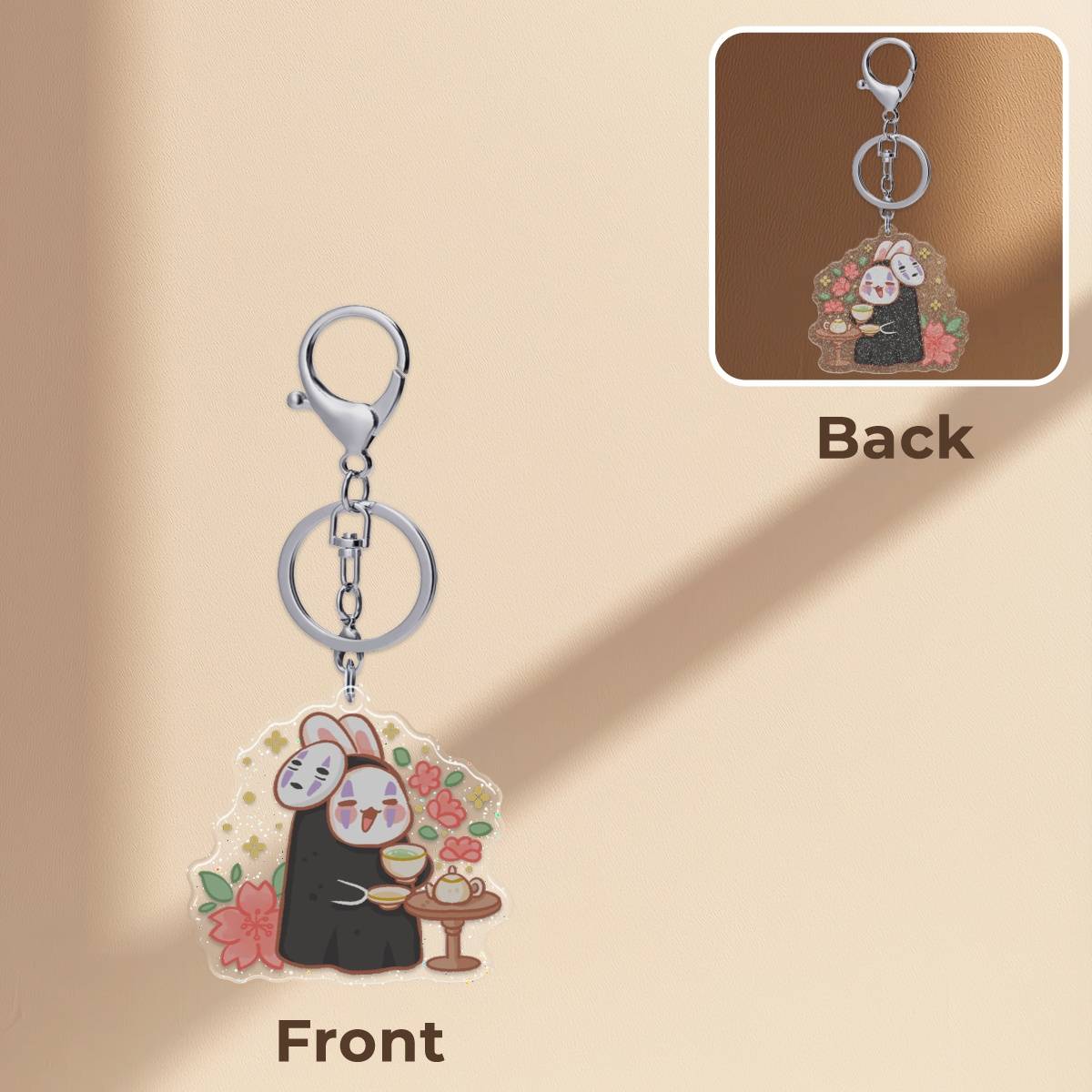 Bunny No Face Acrylic Epoxy Keychain