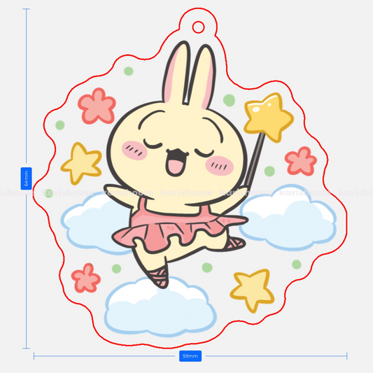 Usagi Fairy Acrylic Epoxy Keychain
