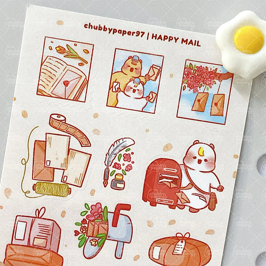Happy Mail Sticker Sheet - Chubby