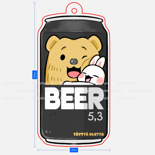 Beer Acrylic Epoxy Keychain