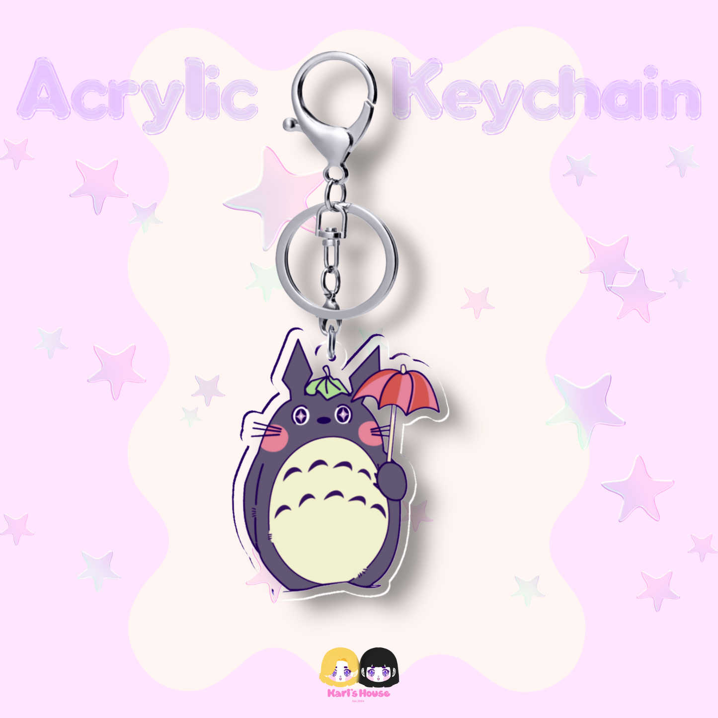 Totoro Umbrella Acrylic Keychain