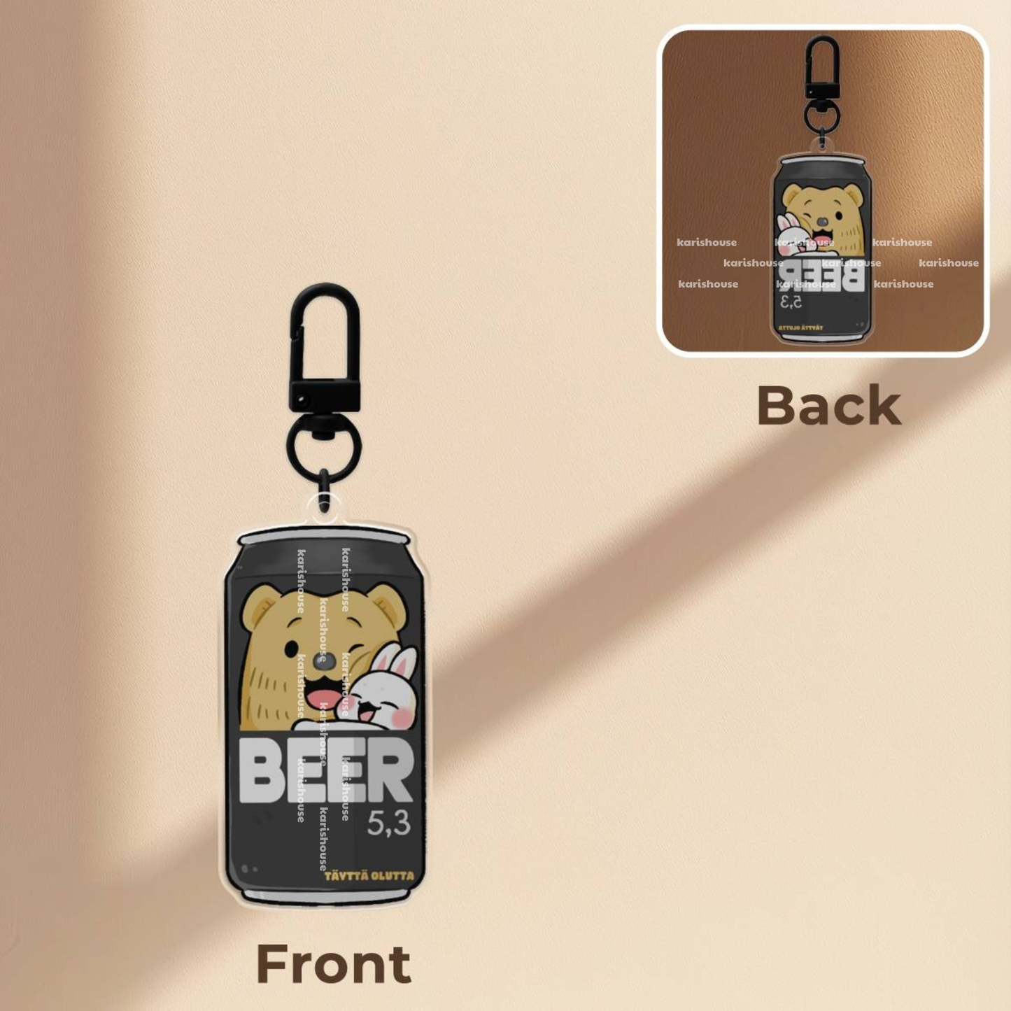 Beer Acrylic Epoxy Keychain