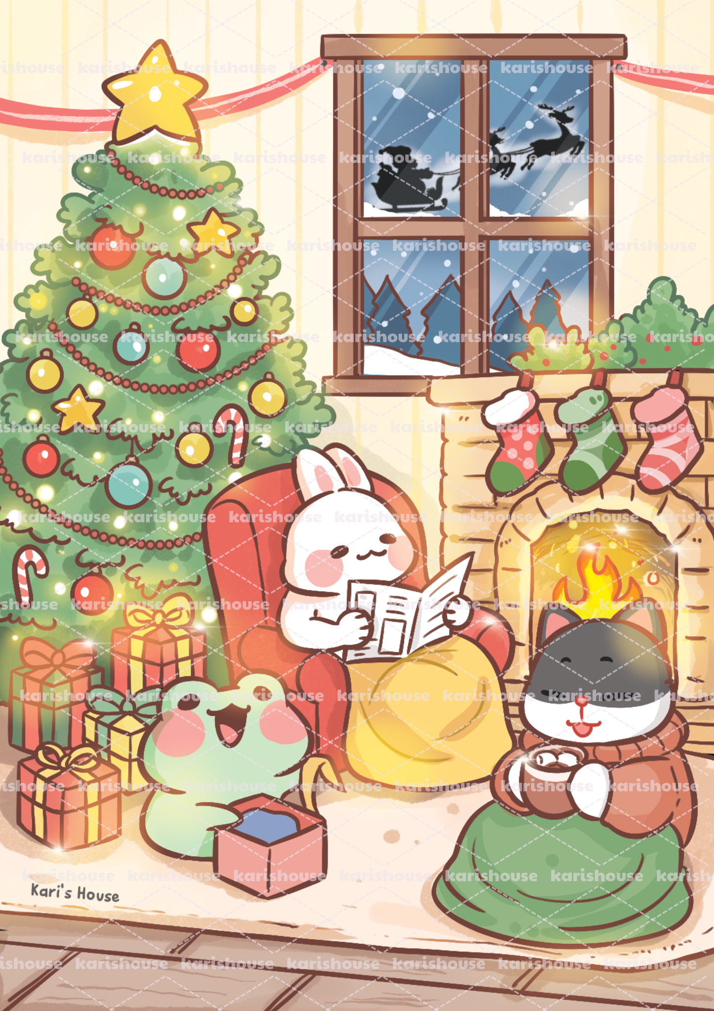 Cozy Xmas Postcard