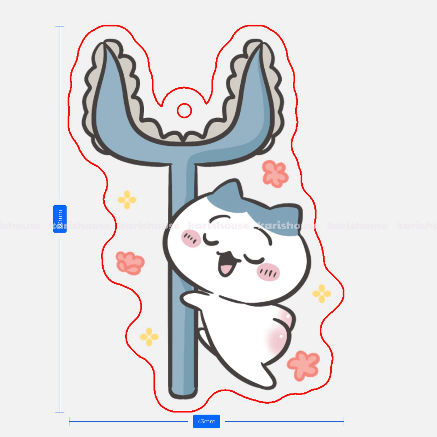 Hachiware Dance Acrylic Epoxy Keychain