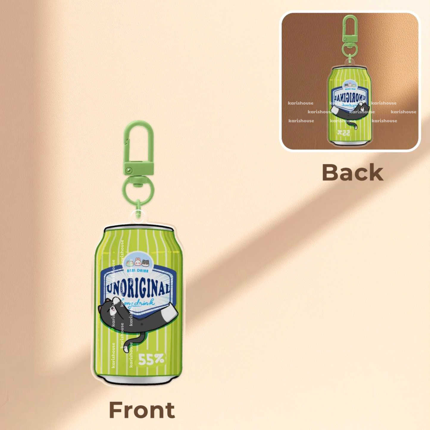 Unoriginal Green Drink Acrylic Epoxy Keychain