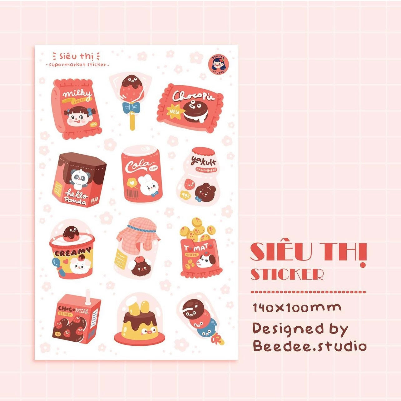 Supermarket Sticker Sheet - Bee Dee Studio