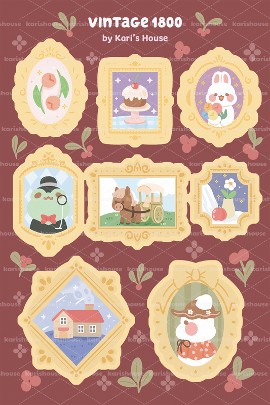 Vintage 1800 Sticker Sheet