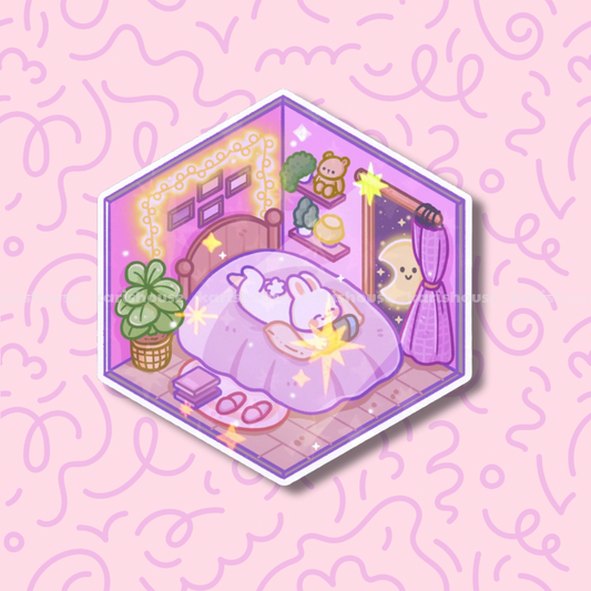 Gaming Room Sticker Glitter Die Cut