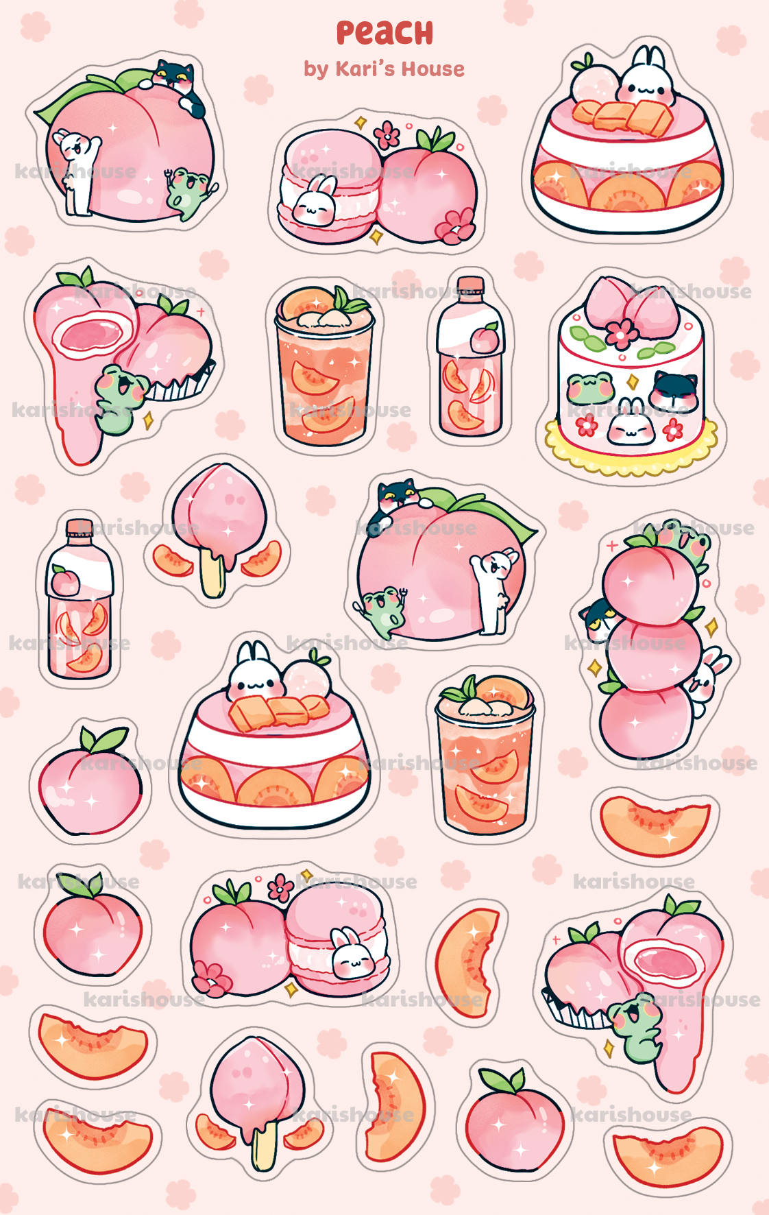 Peach Sticker Sheet