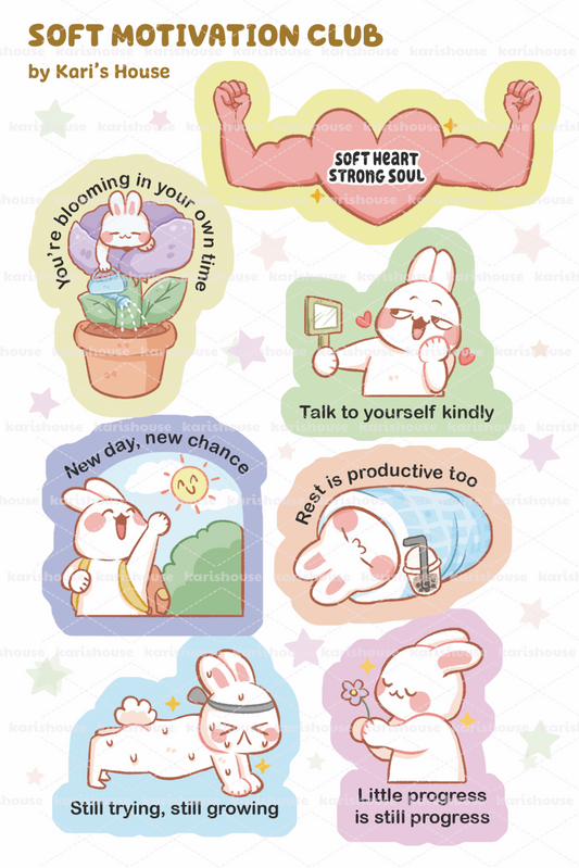 Soft Motivation Club Sticker Sheet