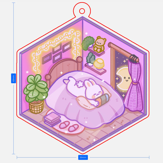 Bunny Gaming Room Acrylic Epoxy Keychain