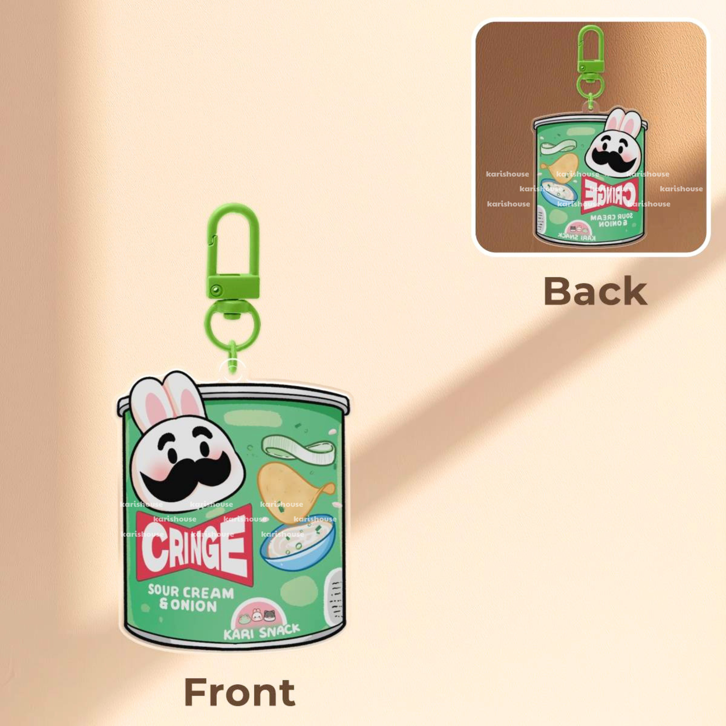 Cringe Acrylic Epoxy Keychain