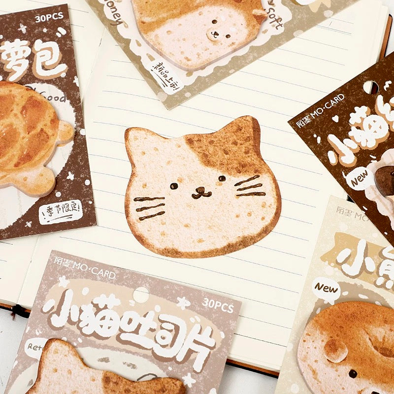 Cat Bread Sticky Notepad