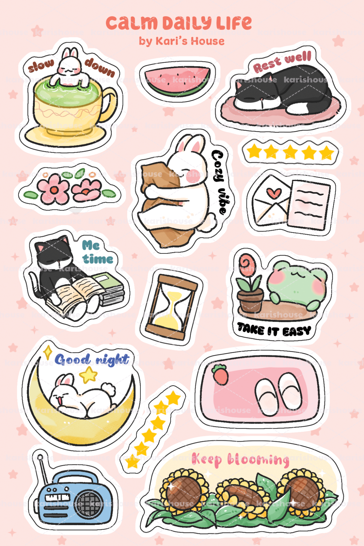 Calm Daily Life Sticker Sheet