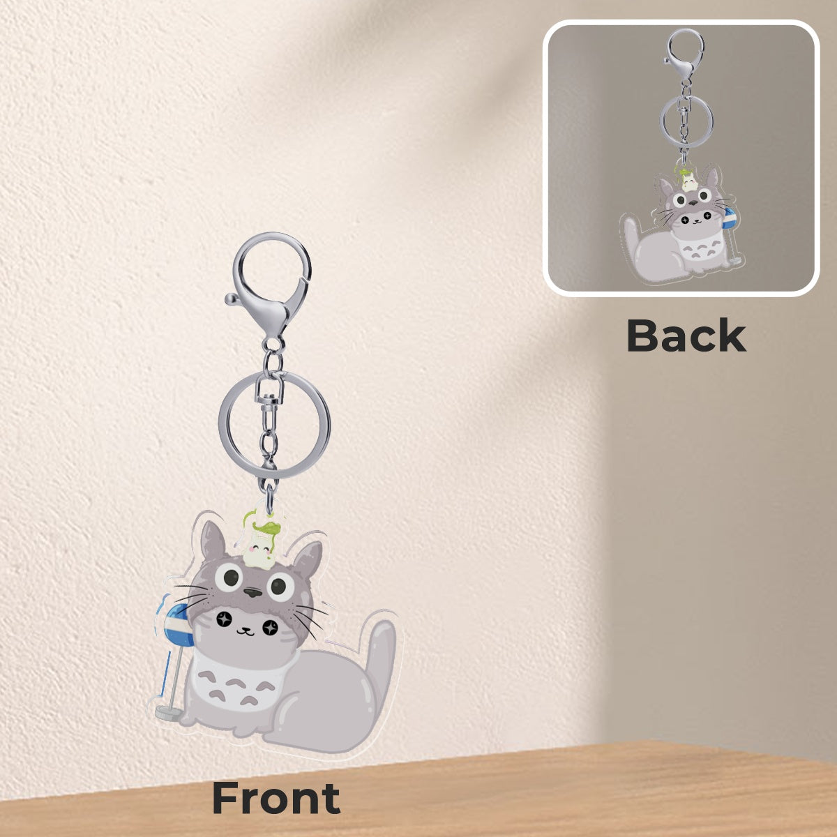 Rika Cat Cosplay Totoro Acrylic Keychain