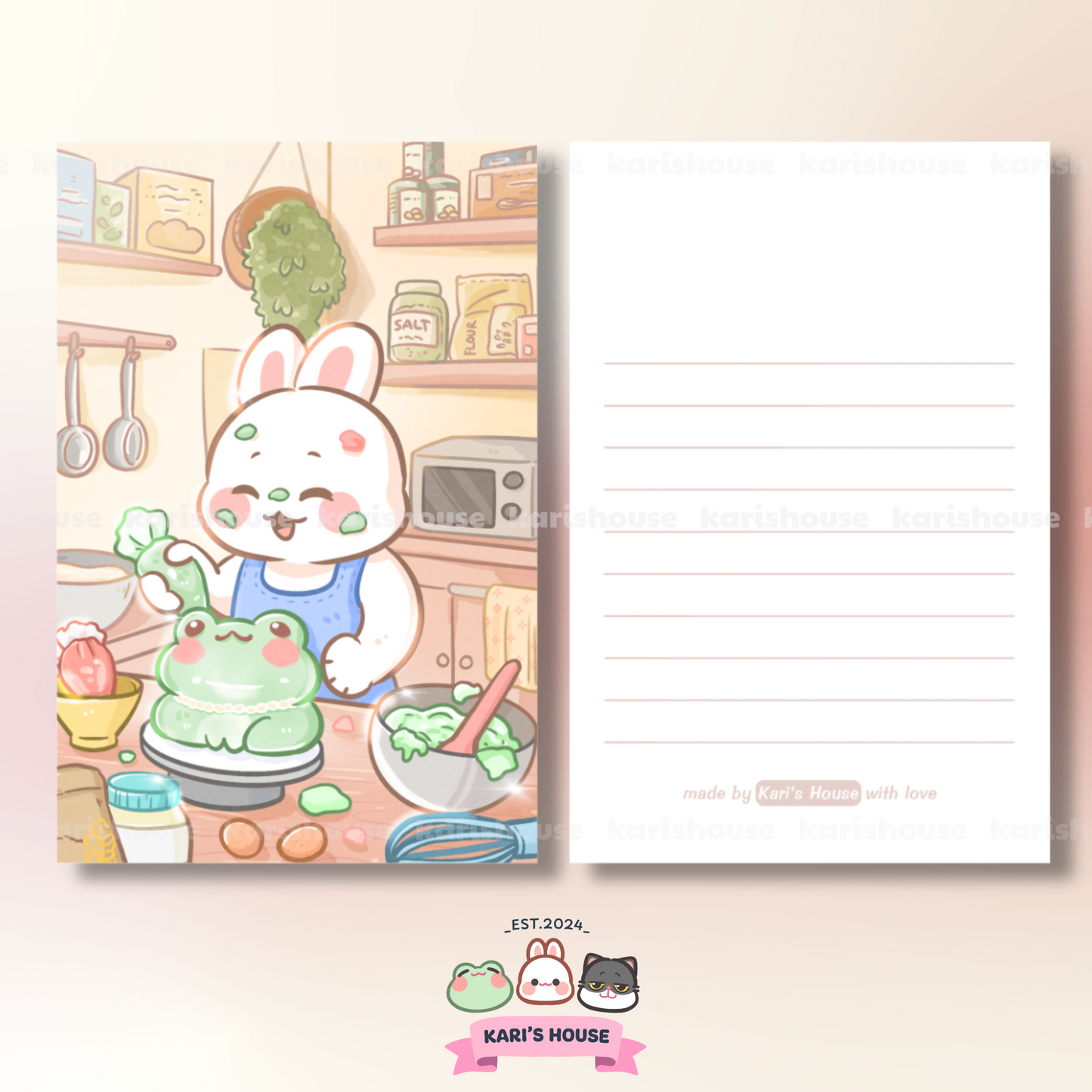 Bunny Baking Postcard