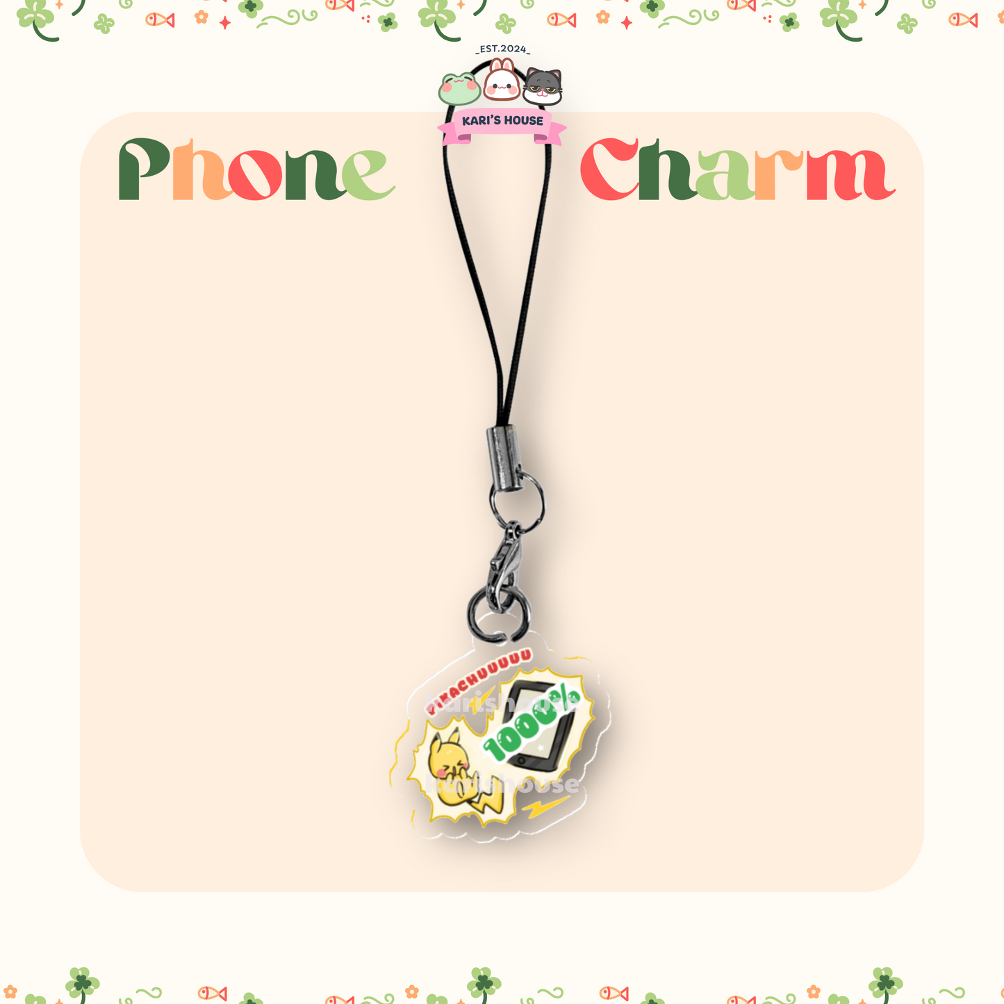 Pikachu Phone Charm - Pokemon Collection