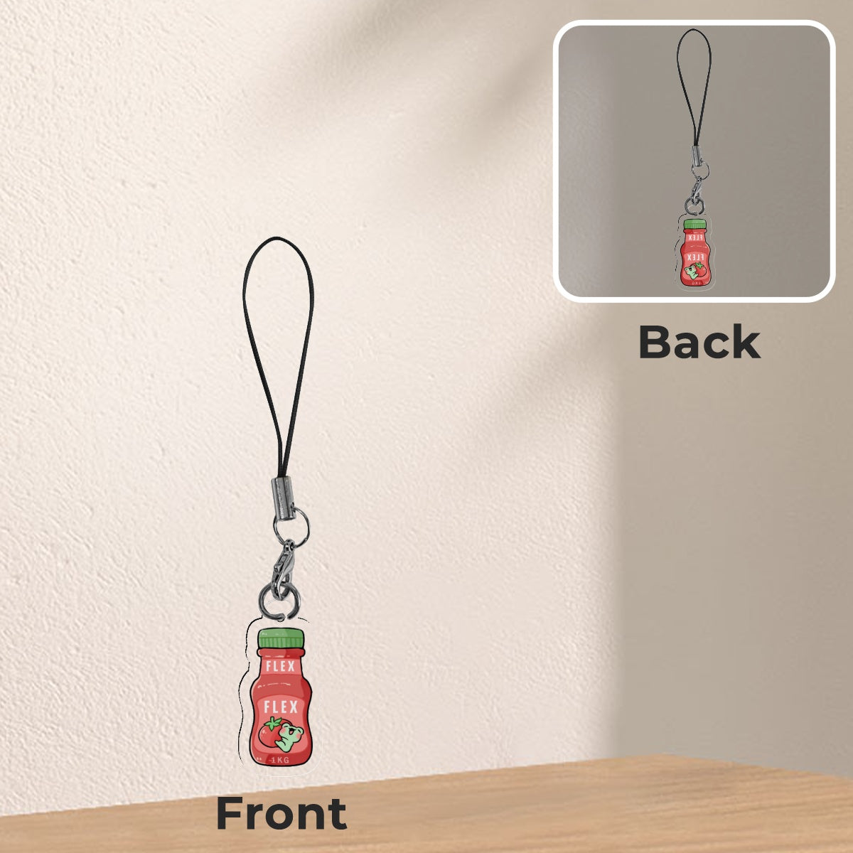 Ketchup Flex Phone Charm