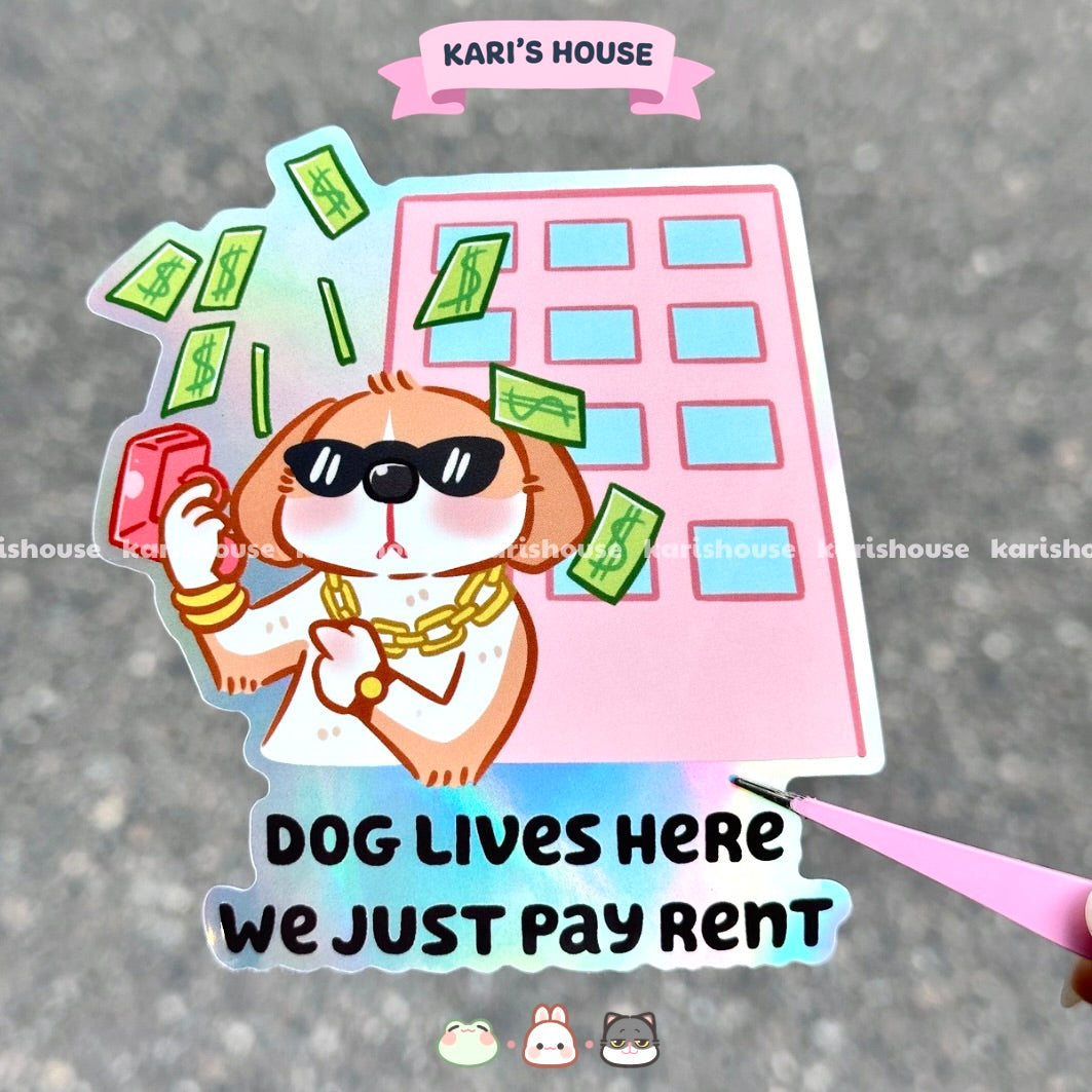 Dog Lives Here - Door Sticker