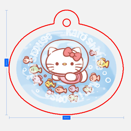 Swimming Hello Kitty Phone Charm