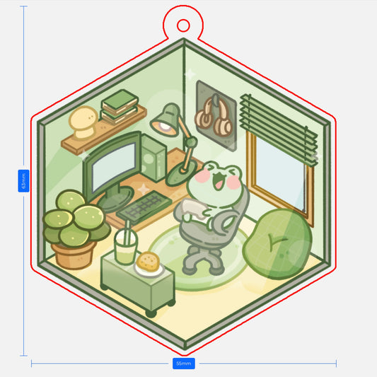 Froggy Gaming Room Acrylic Epoxy Keychain