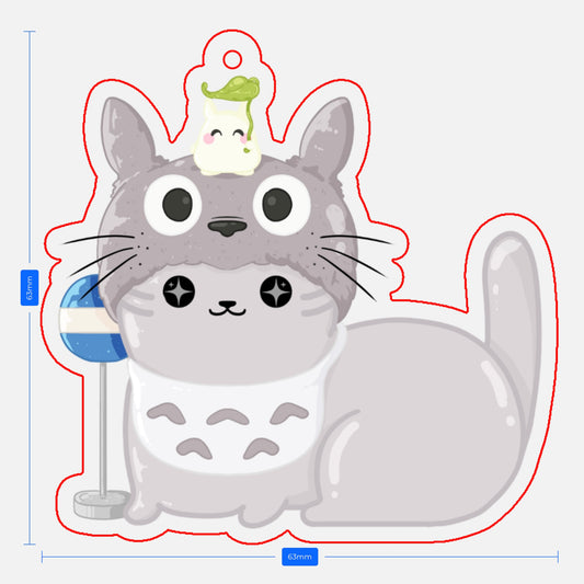 Rika Cat Cosplay Totoro Acrylic Keychain