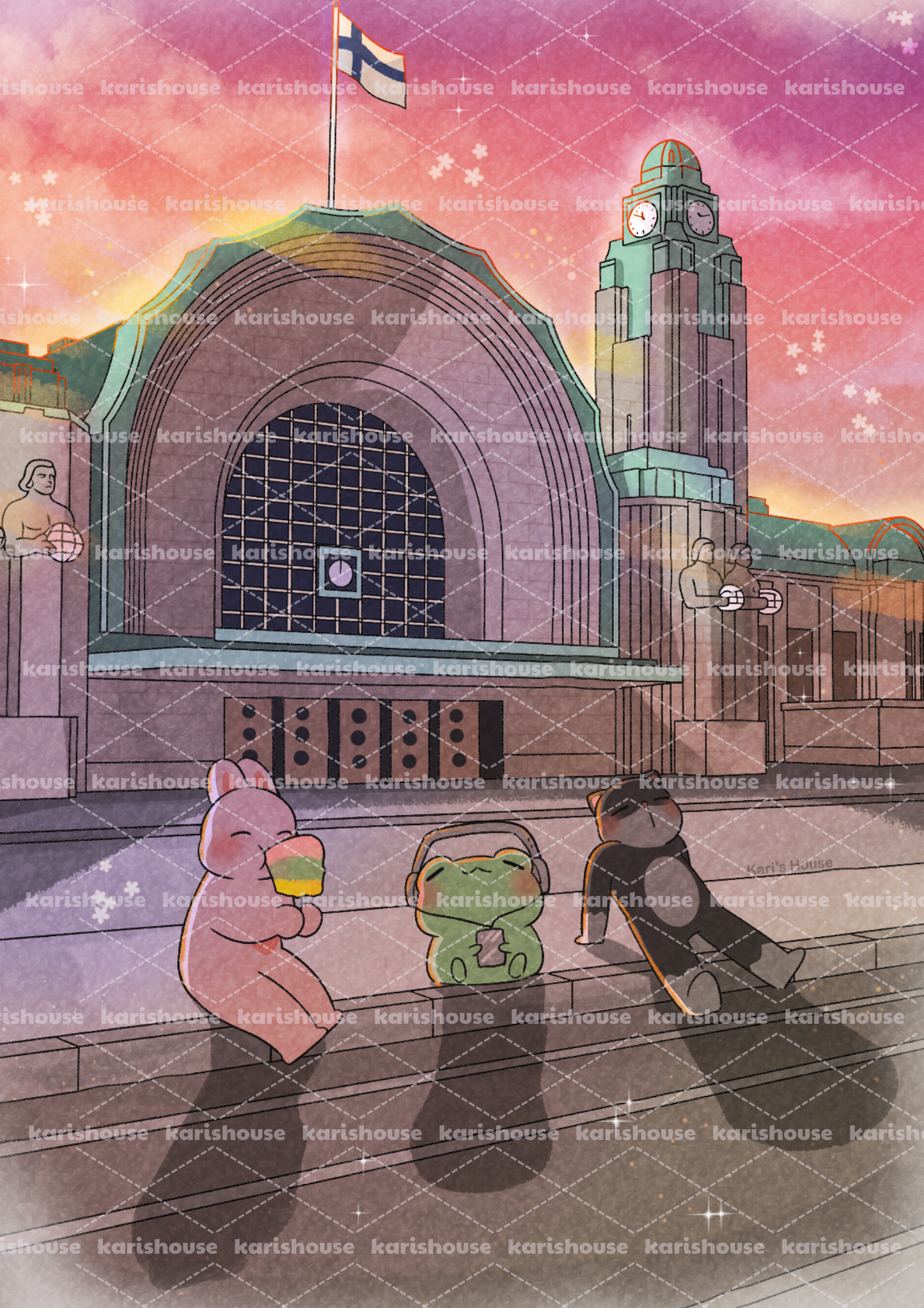 Rautatieasema Postcard