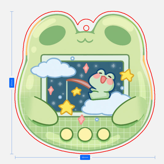 Froggy Tamagotchi Acrylic Epoxy Keychain