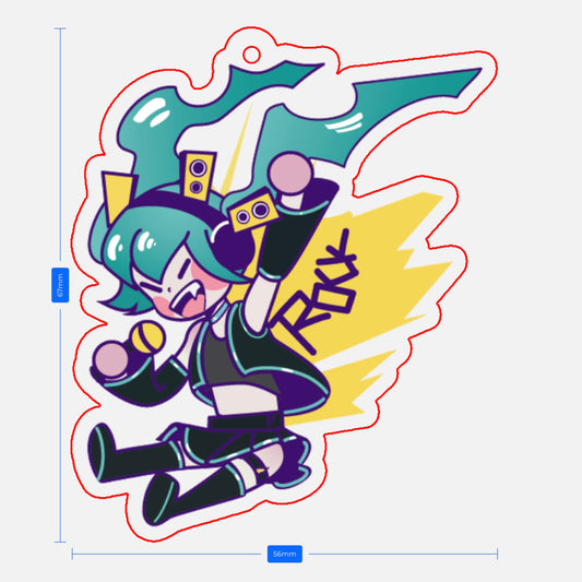 Miku Rock Acrylic Keychain