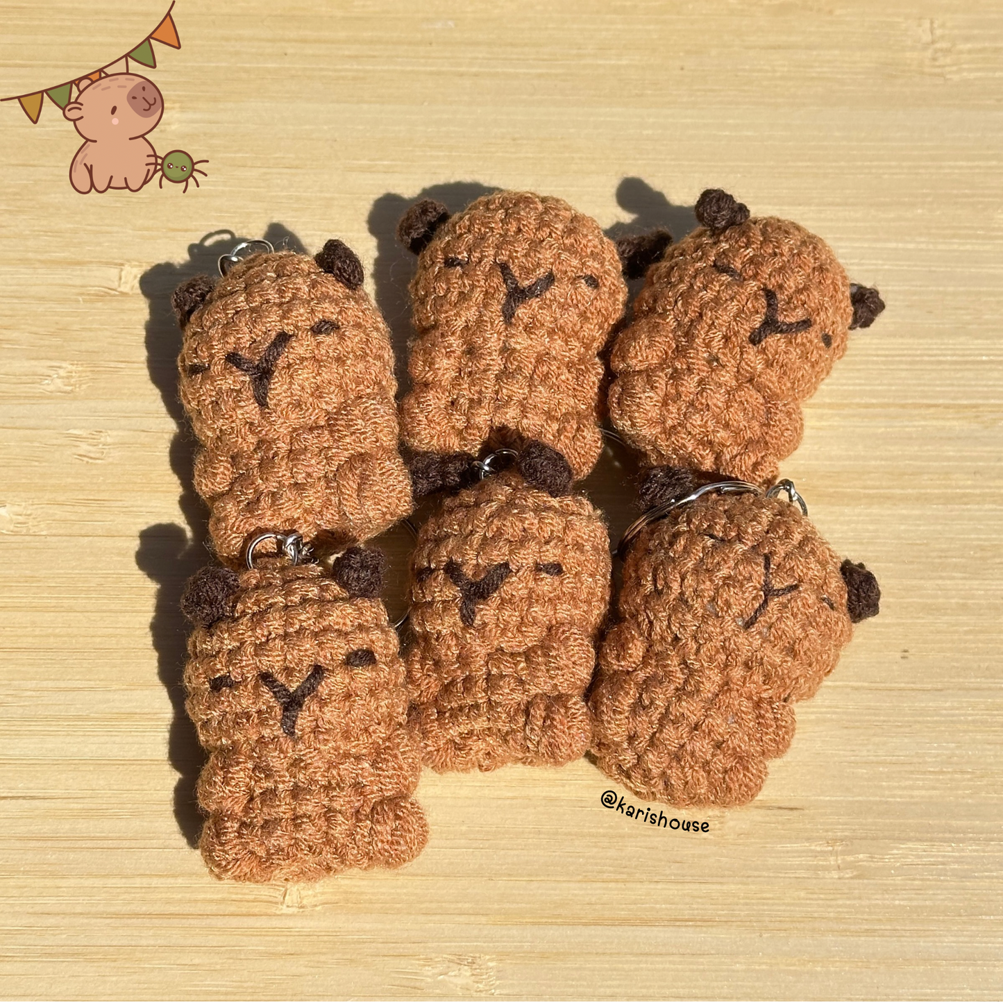 Mini Capybara Crochet Keychain